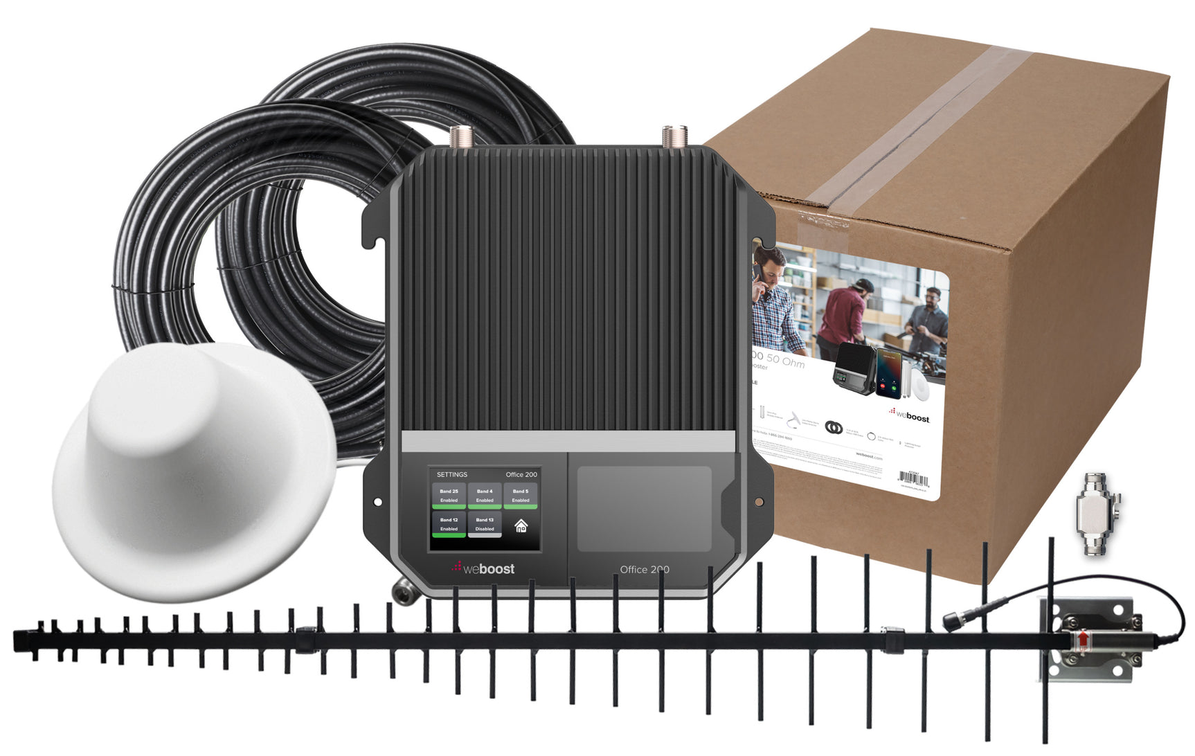 weBoost Office 200 Signal Booster (472047) - LPDA Outside Antenna with 1 Inside Dome Antenna