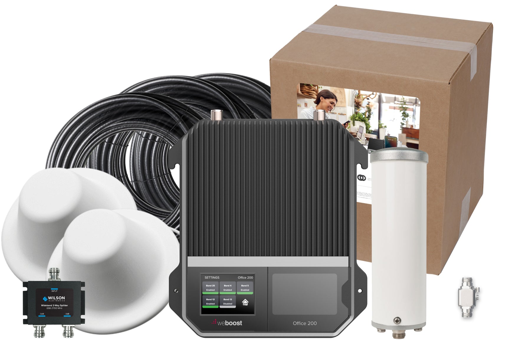 weBoost Office 200 Signal Booster (472047) - Omni Outside Antenna with 2 Inside Dome Antennas