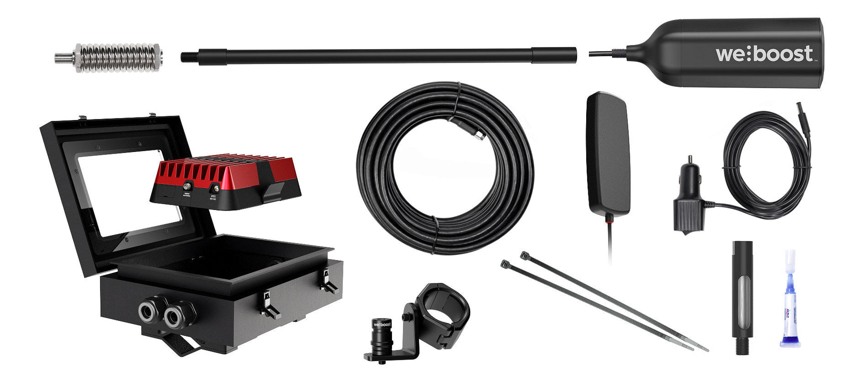 Every part in the weBoost SxS box laid out