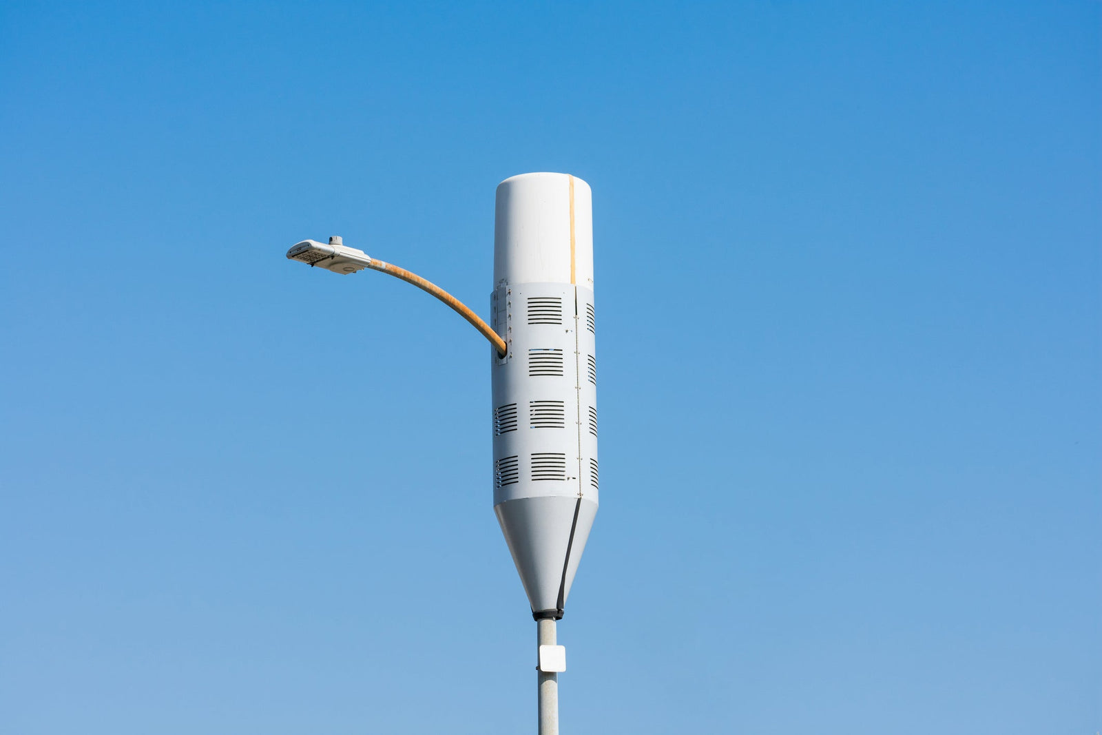 5G small cell antenna mounted on a street lamp post