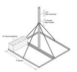 Nello Non-Penetrating Roof Mount - 1-1/4" Diameter by 60" Tall