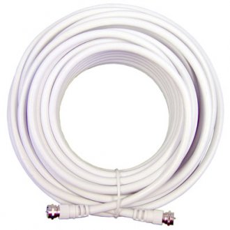 30' White RG6 Low Loss Coax Cable