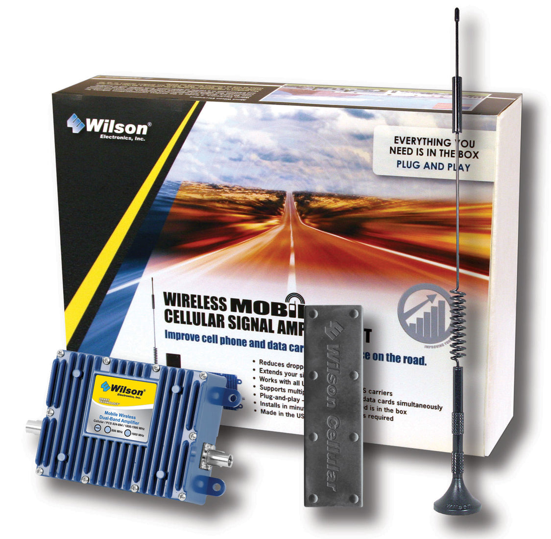 Wilson 801212 In-Vehicle Wireless 50 dB Dual-Band Signal Booster Kit ...